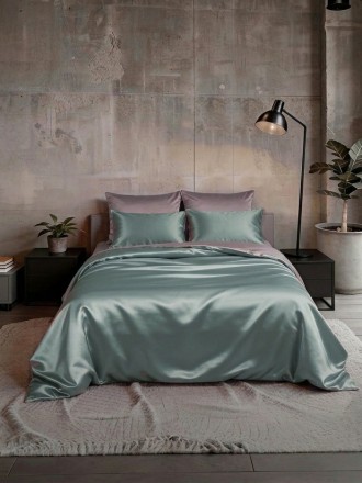 Постельное бельё  Luxury, Евро, цв. ШАЛФЕЙ (голу. сереб/кора), Тенсел-лиоцелла, н(2)50*70 и н(2)70*70