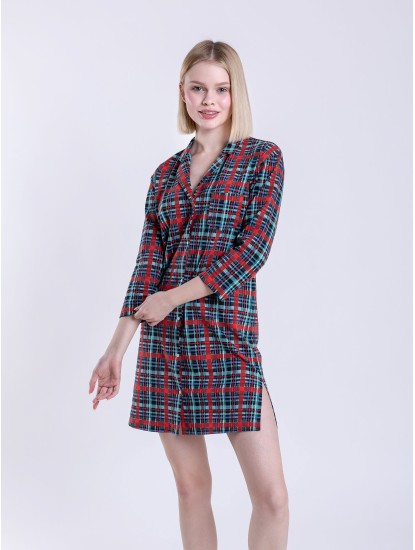 Халат для дома/отдыха, красный Клетка НГ 686405