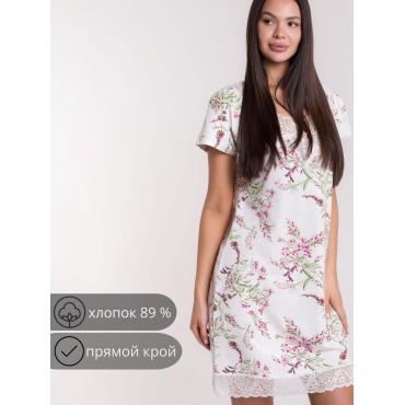 Сорочка женская,  тофу с рисунком ЦВЕТЫ, 814927