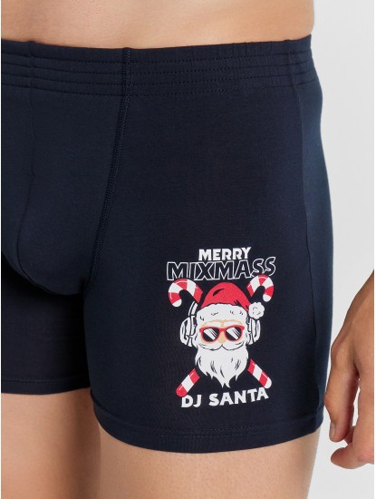 Трусы мужские Боксеры  (удлинён),  неви SANTA НГ, 411143