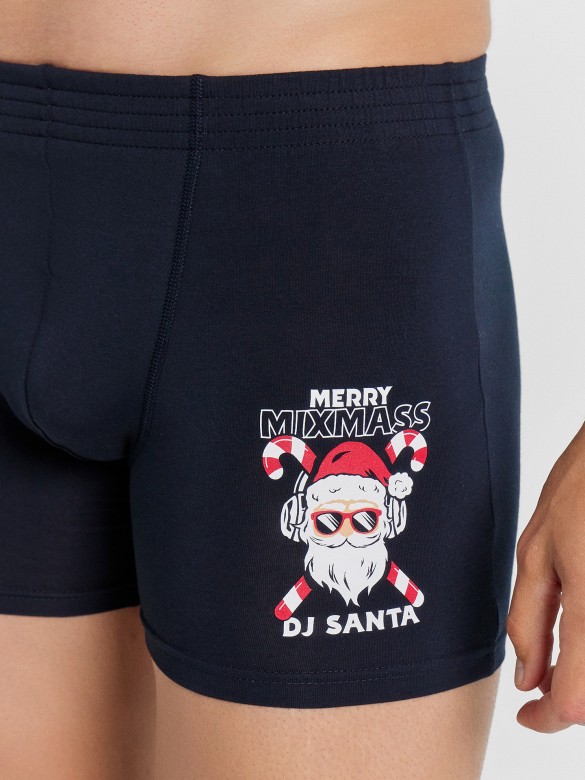 Трусы мужские Боксеры  (удлинён),  неви SANTA НГ, 411143