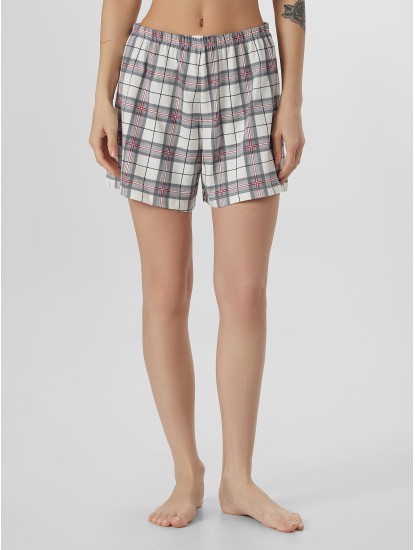 Пижама (джемпер + шорты), молочный +клетка на молочном КАПИБАРА, 592591