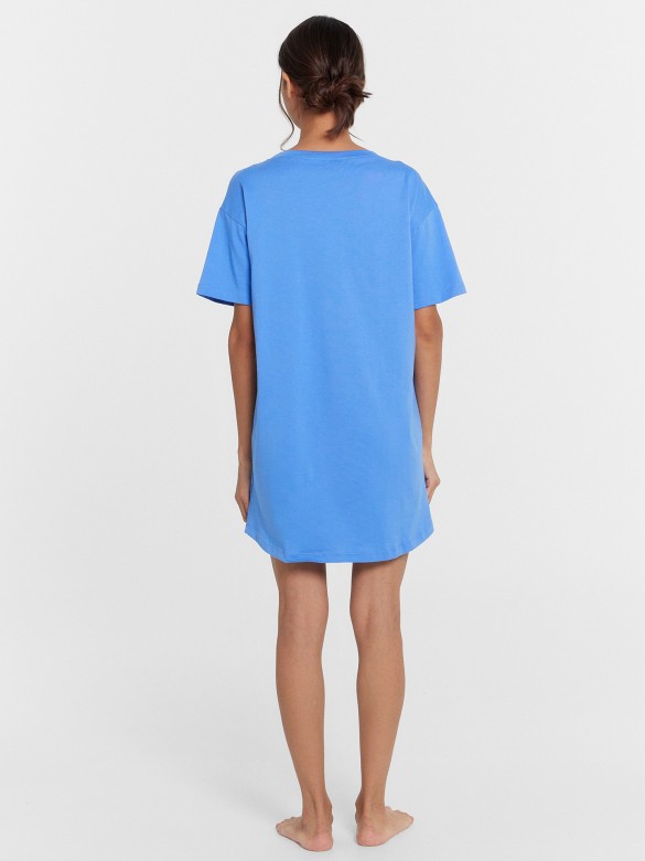 Сорочка жен, НГ азур +печать, 572371