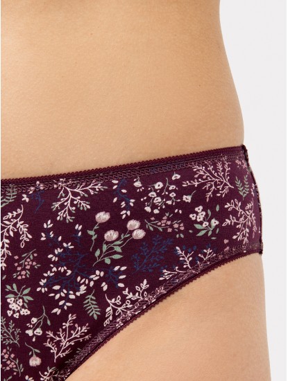 Трусы женские, цветочки на сливовом, 412494