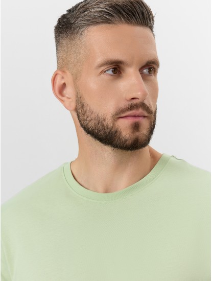Пижама мужская (футболка+ шорты), св.-зелен +клетка на чёрном, 591044