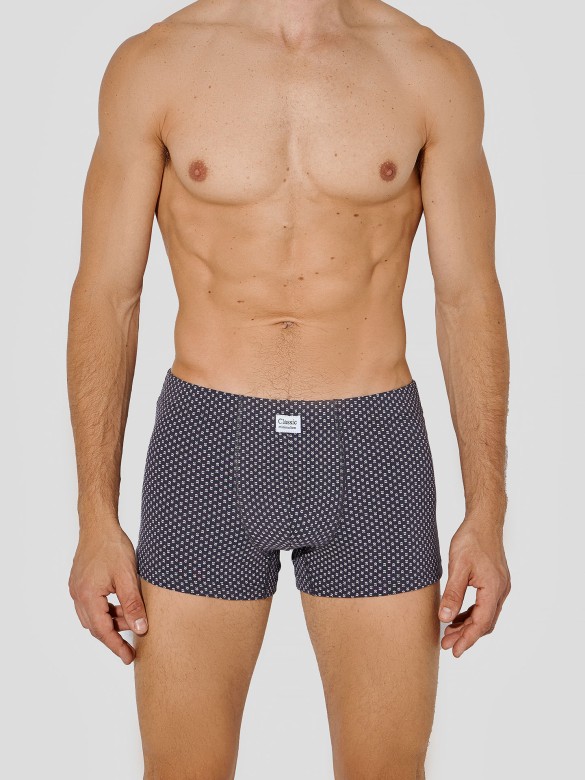 Трусы муж Боксеры,узор на тёмно-сером 411230