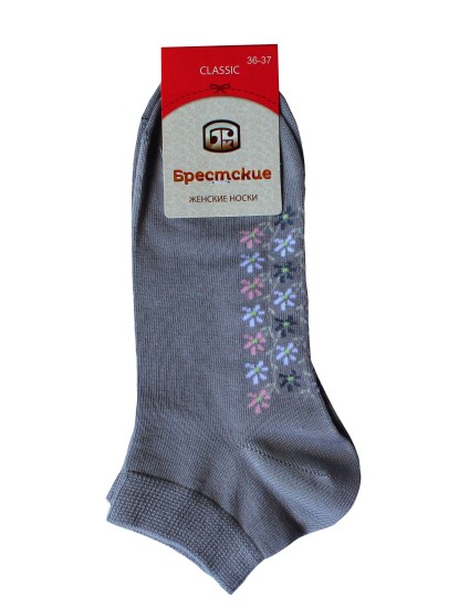 Носки женские короткие CLASSIC, св.-серый ВАСИЛЬКИ, 14С1101